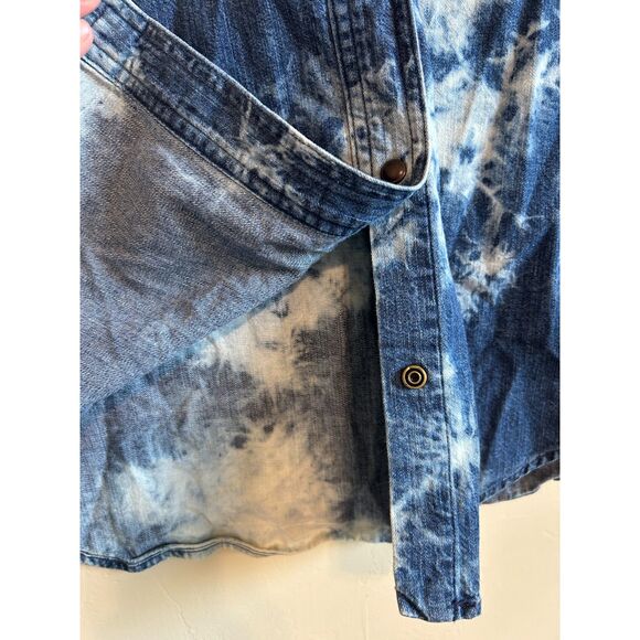 Textile Elizabeth and James Rare Cloudy Western Snap Shirt bleached detail XS - Picture 6 of 9